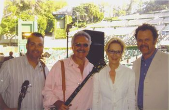 Hollywood Bowl June 2 2006. L-R Darren Beachley, Terry Baucom, Meryl Steep, John C Rielly
