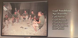 Playing for Marines of Bravo Co. Musa Qala, Helmand Province, Afghanistan 2010