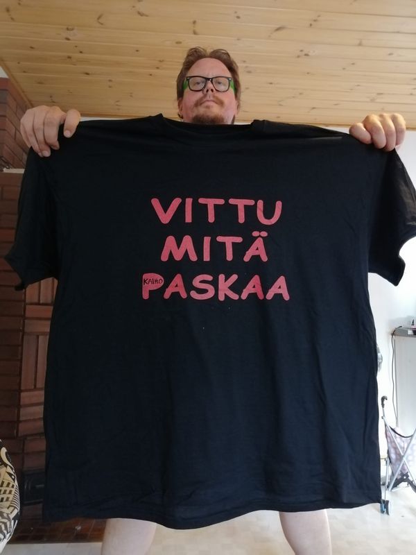 Vittu mitä paskaa - musta t-paita XXL
