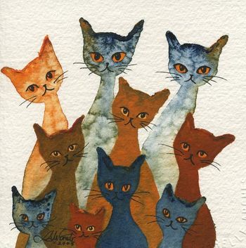 Luell Whimsical Cats
