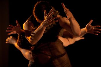 "Drowning Poems", choreographed by Cid Pearlman, created with and performed by Daniel Bear Davis, Molly Katzman, Damara Ganely, Photo: Beau Saunders
