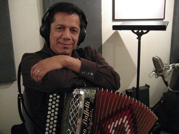 Joel Guzman, just after recording brilliant solos for our cd at Redboot Ranch Studio
