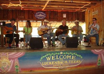 at Luckenbach Texas for a songwriter round
