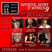 Words, Wine & Wings 9 - Online/Zoom Edition 