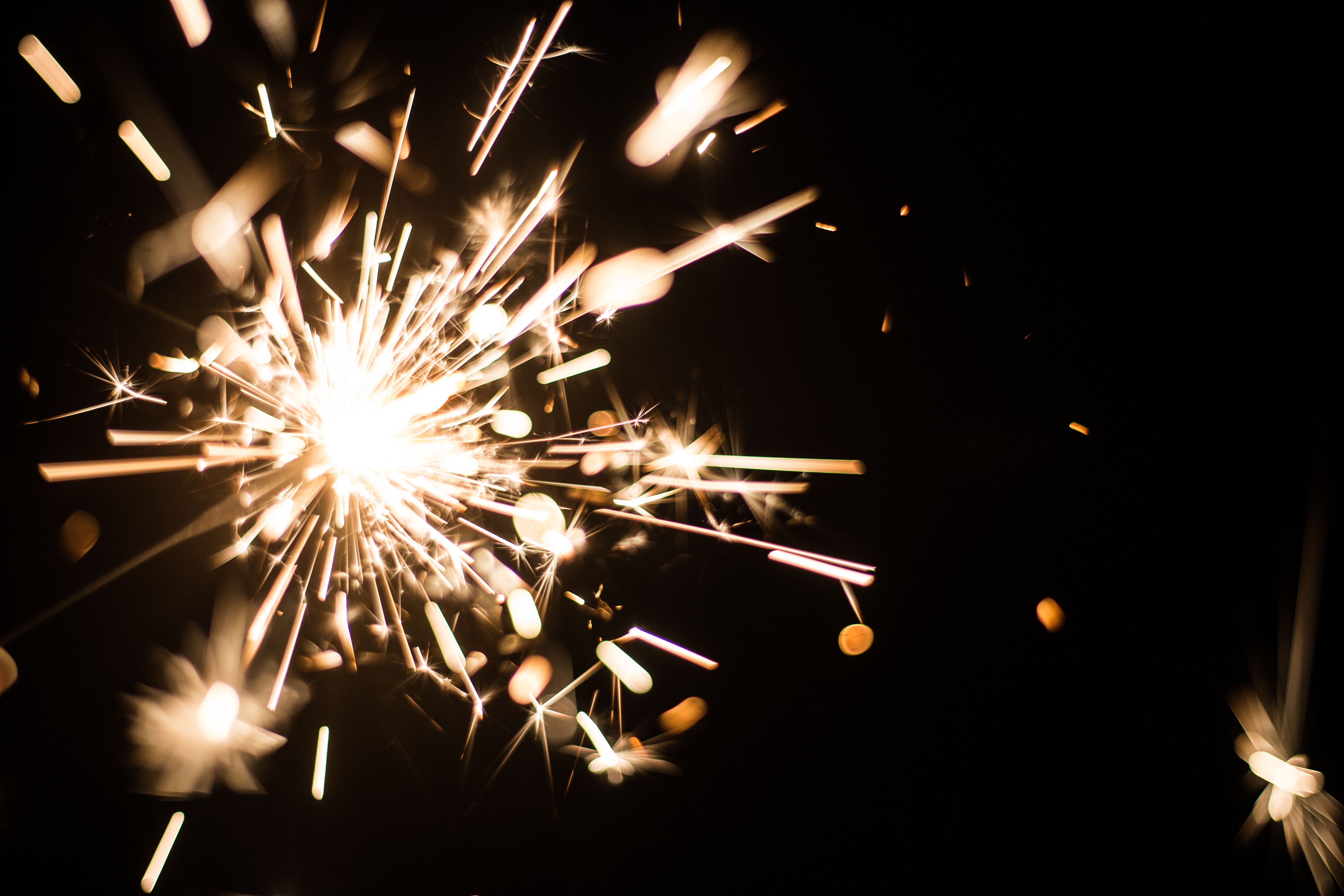 An exploding firework in the night