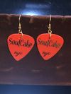 SoulCake Guitar Pic Earrings Red and Silver