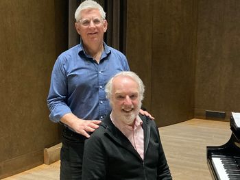 Nathaniel and Michael McMahon during the recording sessions of "Winterreise"
