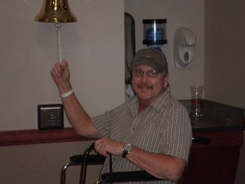 Jack ringing the bell on June 28th in celebration of his last radiation treatment.

