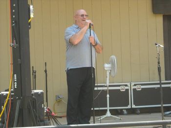 Butch doing his MC duties for The North Bend BG Festival, May 2015.
