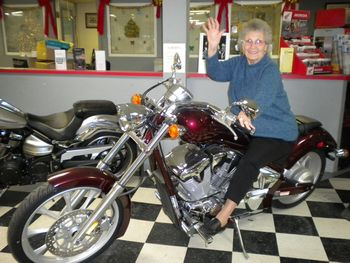 Motorcycle Mama!!!!! One would think she is 23 instead of 83 years old!!!
