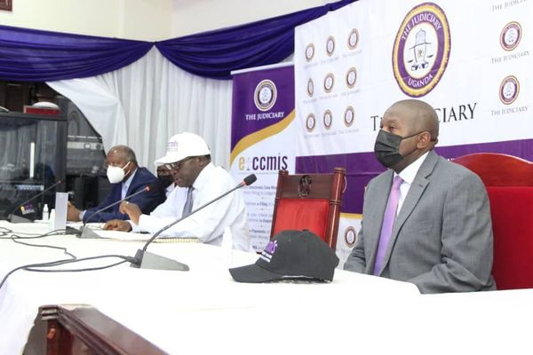 LAUNCH OF THE ECCMIS GO-LIVE at the Ugandan Judiciary with Chief Justice and Justice Musa Ssekaana