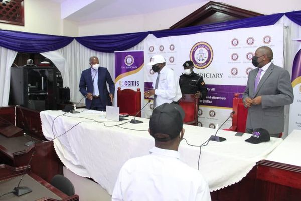 LAUNCH OF THE ECCMIS GO-LIVE at the Ugandan Judiciary with Chief Justice and Justice Musa Ssekaana