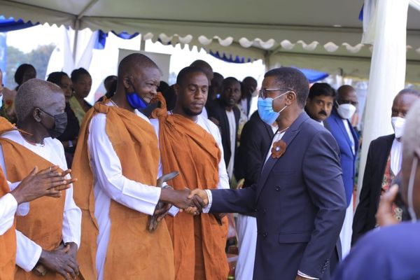 Musa Ssekaana attending the 29th coronation anniversary of the Kabaka Muwenda Mutebi II 