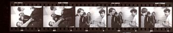 Photo shoot before the band's first gig - in the gents at The Treble Chance, Basildon, December 1982.
