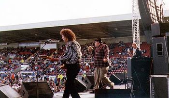 Opening for Status Quo, NOrthampton Town Football Club, early 90s
