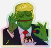 Trump Pepe Ice-Cream Sundae Holographic Sticker
