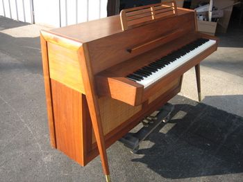 1963 Baldwin Acrosonic, with Danish styling. I got more calls on this one piano than any of the others we have had.
