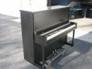 1930 Richmond Studio upright, 45 inches tall, came to us with an original trashed finish and way out of tune. Now wears a brand new urethane satin black finish and new key tops, Went to a home recording studio and maintains A440 Tuning
