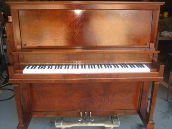 1915 Kurtzmann, finished with tinted clear, new keycovers, refinished sharps, Really nice piano
