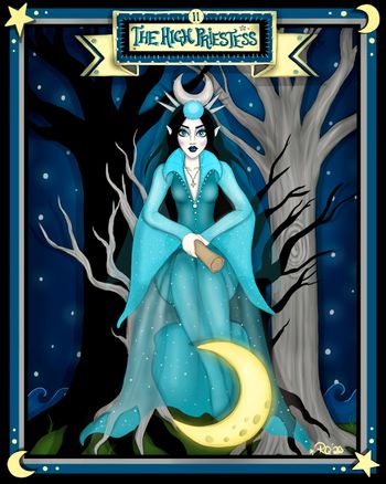 "The High Priestess" Tarot Art by Raven Quinn
