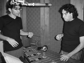 Tom Lynn and Nick Mancini during the recording of Kristin Bernardi's new record, Clinton Studios, NYC

