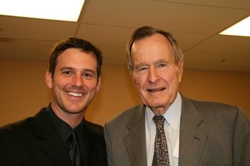 Former President Bush came to see Jersey Boys in Houston.
