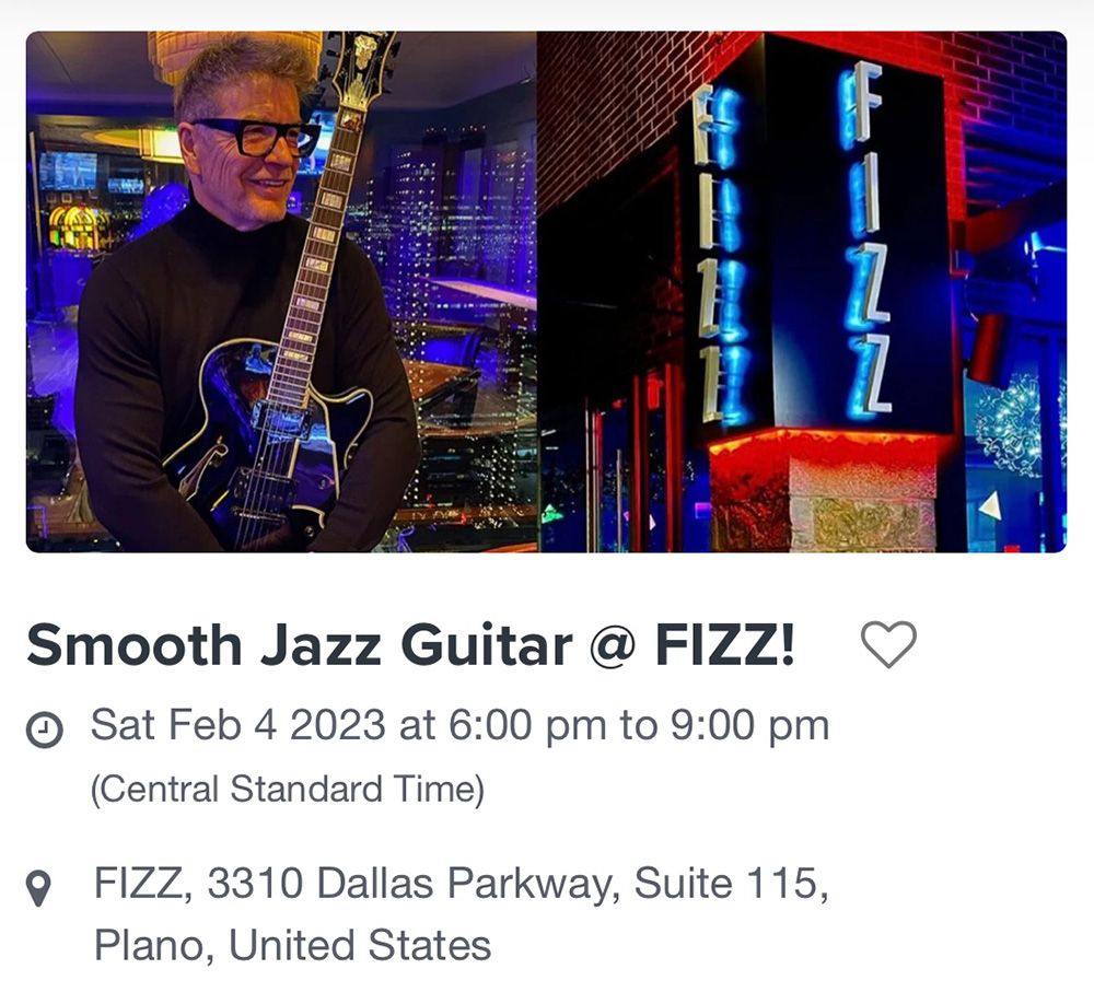 Smooth Jazz Guitar at FIZZ in Plano Texas with Randy Sloan