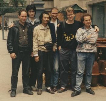 Identity Crisis with (L-R) Tao Tao and China Record Company producer Yang Shichun, Chengdu 1991
