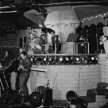 The Vagaries play the 'wedding cake' stage, Night Salon Disco, Chengdu 1991; photo by Spike Mafford
