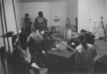 Andreas Vath giving pointers in Cui Jian's practice room, Beijing 1991
