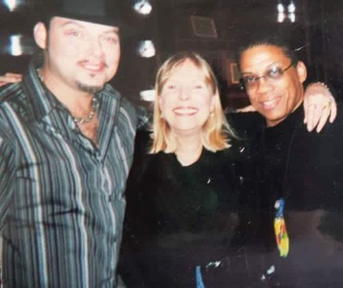 Playing pool with Joni and Herbie at Prince's LA mansion for the 2005 Golden Globes after party.