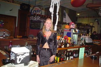 NANCY (BARTENDER AT SLEEPY HOLLOW) ALL DOLLED UP FOR HALLOWEEN!
