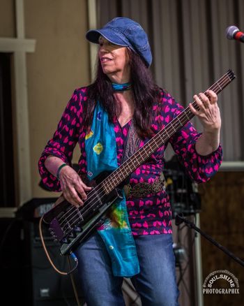 Margey Peters, bass and vocals, Blues Bash at the Ranch 2021
