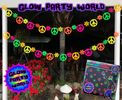 Peace & Flower Decorations with Blu tack (Glows under black light)