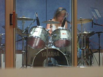 Katie in the drum room
