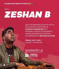 Zeshan B- Buck Giles performs on steel guitar with Shangri La Artist-In-Residence, Zeshan B