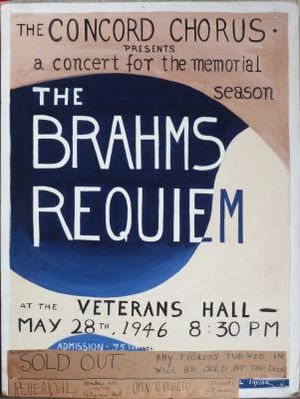 Handmade poster for 1st 
concert on May 28, 1946