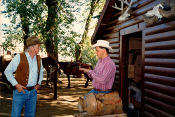 Hand talking with Mr. Allred, Rimrock Ranch 1993
