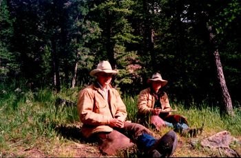 Breakfast with Mike, Canyon Creek Wyoming 1992
