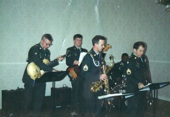 Army jazz combo in San Francisco - 1994, BG on bass
