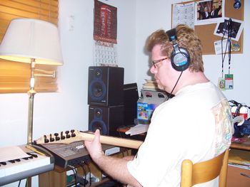 Tracking guitar on my Zoom multitrack recorder - Long Beach, CA - 2009

