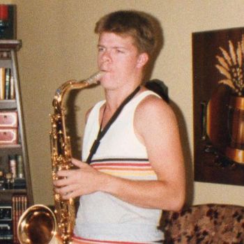 Playing my Army Band sax at home in Grantsville, MD - 1989

