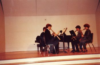 Leading the saxophone quartet at Frostburg State University in 1990
