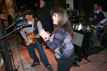 Joe Bernal on guitar and Michele Lundeen (guest singer) with Dave Seely on bass and Joey Hager on drums (lft to rt).
