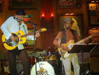 Steven Burns and Joe Bernal playing some accoustic blues.
