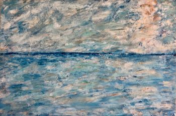 "Rosemary Beach" $600, acrylic on canvas in frame, 24" x 36"
