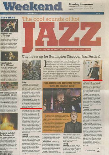 http://www.burlingtonfreepress.com/article/20120531/ENT/120530017/The-cool-sounds-hot-jazz-City-heats-up-Burlington-Discover-Jazz-Festival
