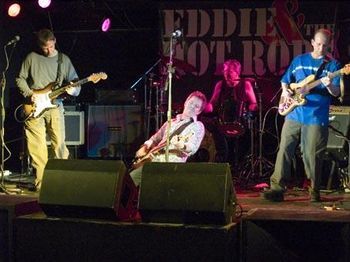 Me and my band Calico Fever with Pete Hiley (Lead Guitar, backing vocs), Pete Corbet (Drums) and Phil Stanniland (Bass).
