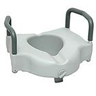 The ProBasics Clamp-On Toilet Seat with Arms aids in making toileting more stable and comfortable for users. The clamp-on mechanism prevents shifting when the user is transferring to and from the seat for added peace-of-mind, while the comfortable support arms add security.

 Always make sure that the Clamp-On Toilet Seat is securely in place and stable before each use. Although the Clamp-On Toilet Seat is designed for use on most popular toilets, it may not work on certain unusual, elongated or artistic bowls.