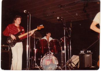 Me on drums and Jimmy Evans on base in 1980 at Stagger lees in Fort Lauderdale
